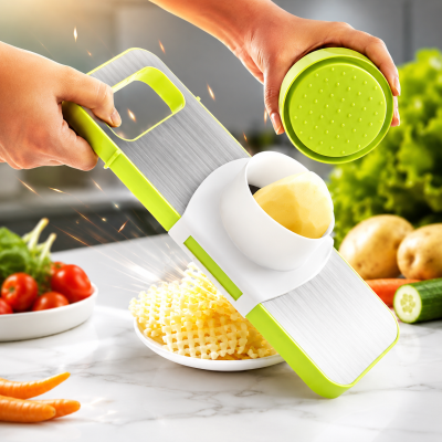 Manual Food Grater & Slicer with Stainless Steel Blades – Multi-Functional Vegetable, Fruit & Cheese Cutter for Kitchen Prep